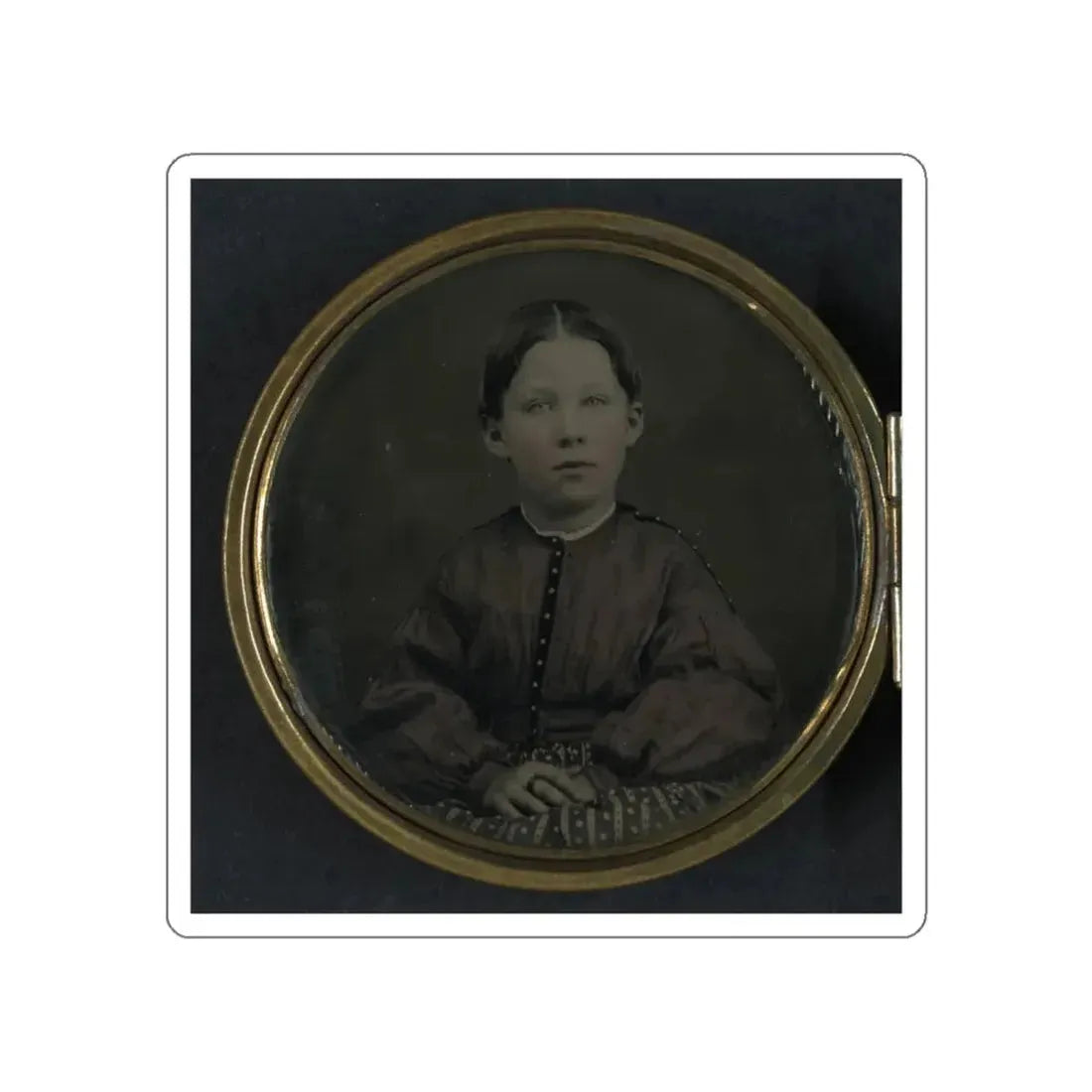 Unidentified Girl Seated In Dress (U.S. Civil War) STICKER Vinyl Die-Cut Decal White Die-Cut 6 Inch - The Sticker Space