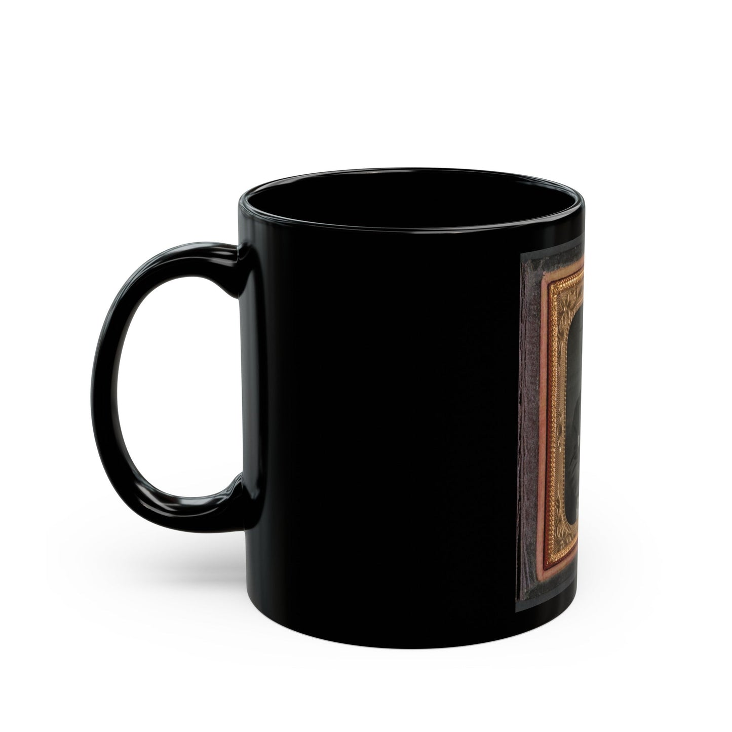 Unidentified Graduating Cadet In Military Trousers And Mortarboard (U.S. Civil War) Black Coffee Mug-The Sticker Space