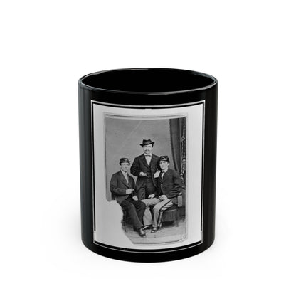 Unidentified Group Of Three Men, Full-Length Portrait, Two Seated, One Standing In The Background, Facing Front (U.S. Civil War) Black Coffee Mug-11oz-The Sticker Space