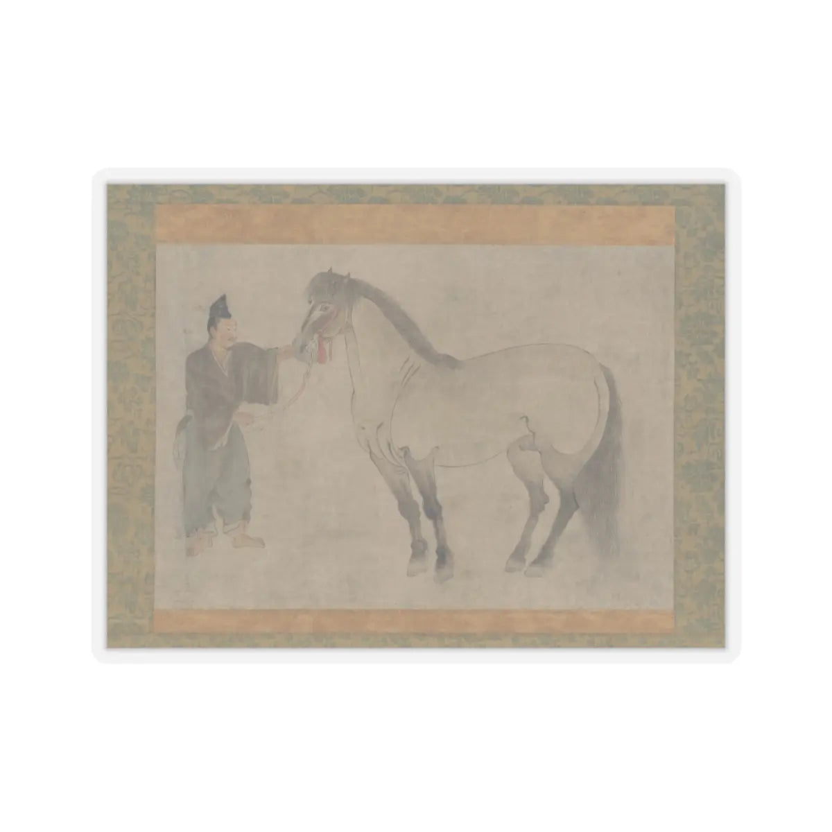 Unidentified - Horse and Groom - 14th century v1 - STICKER Vinyl Kiss-Cut Decal