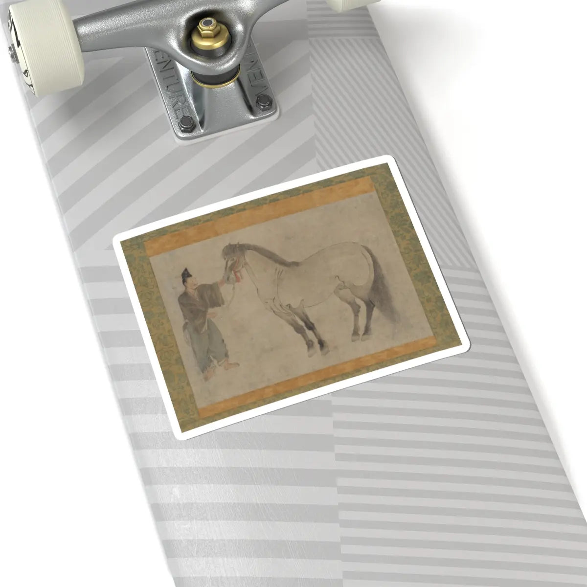 Unidentified - Horse and Groom - 14th century v1 - STICKER Vinyl Kiss-Cut Decal