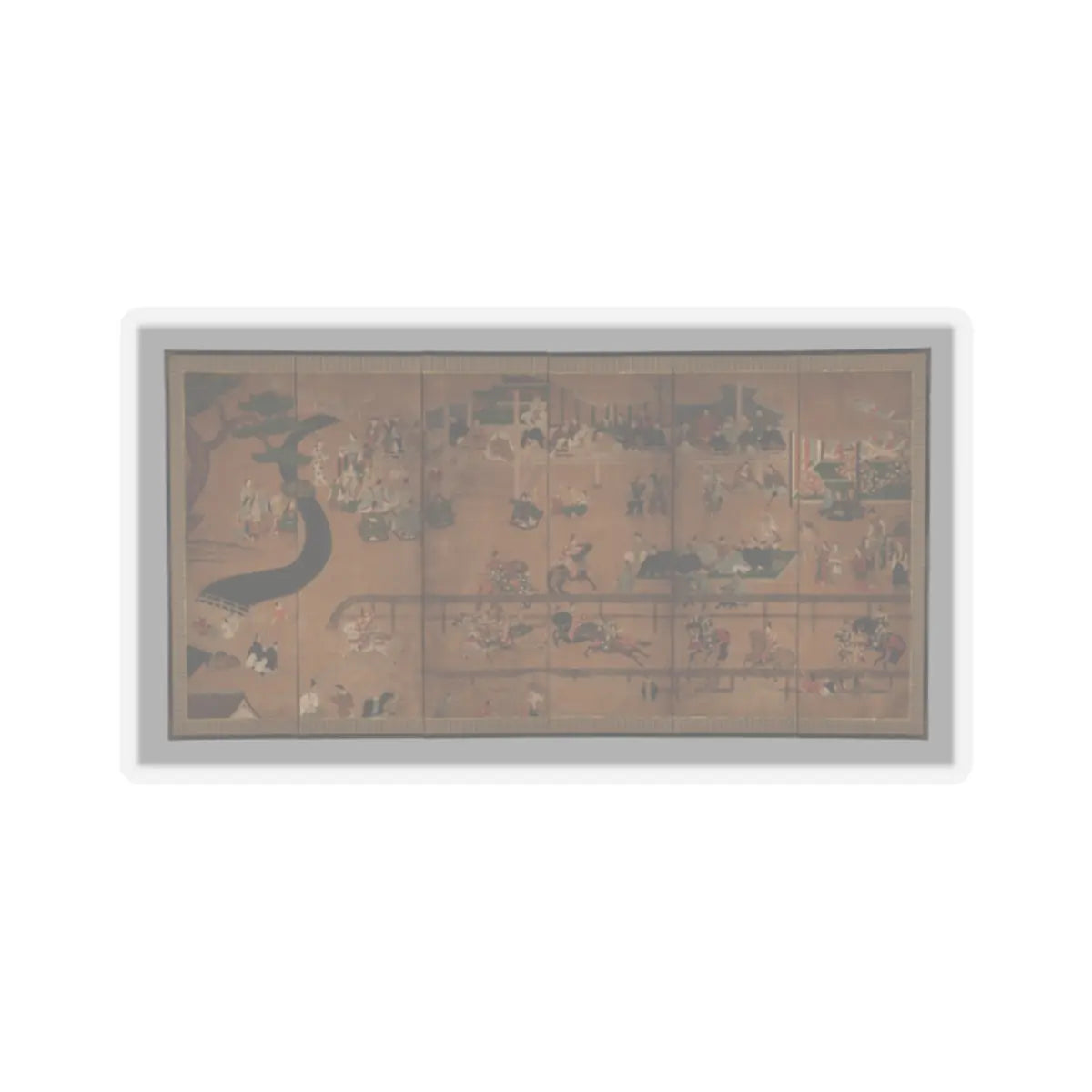 Unidentified - Horse Race at the Kamo Shrine - ca. 1600 v1 - STICKER Vinyl Kiss-Cut Decal