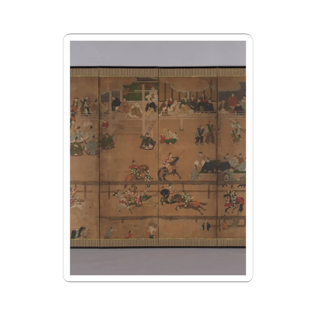 Unidentified - Horse Race at the Kamo Shrine - ca. 1600 v3 - STICKER Vinyl Kiss-Cut Decal