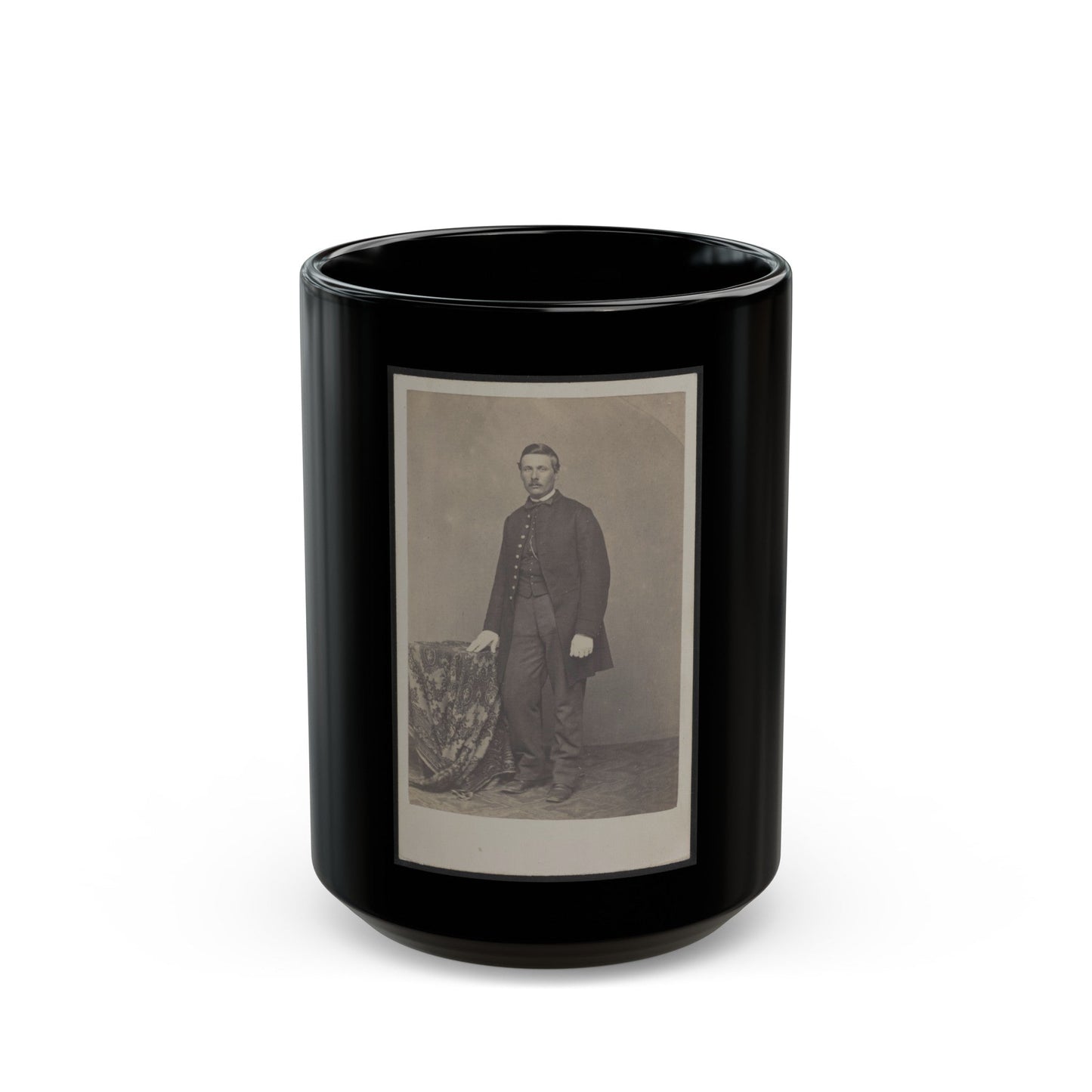 Unidentified Man 001 (U.S. Civil War) Black Coffee Mug-15oz-The Sticker Space