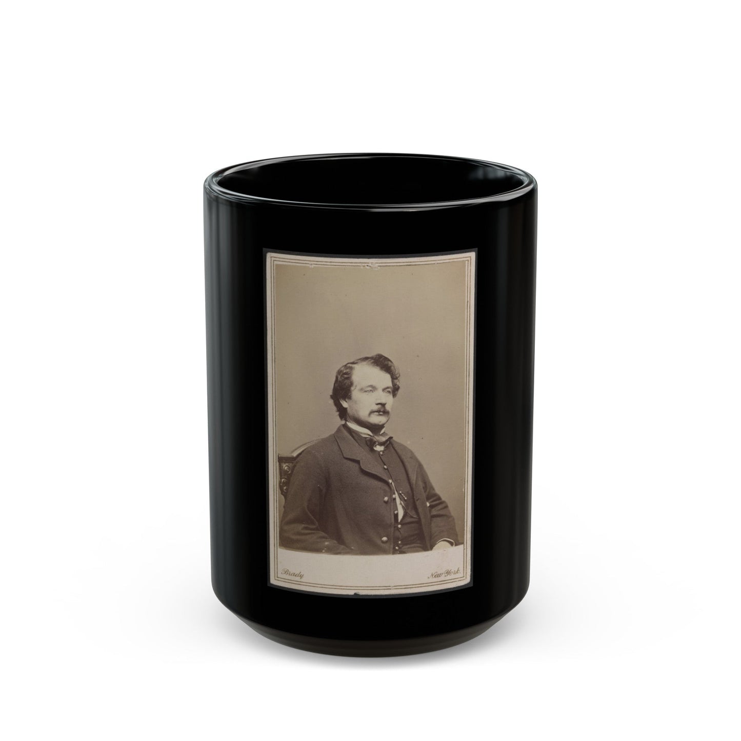 Unidentified Man 003 (U.S. Civil War) Black Coffee Mug-15oz-The Sticker Space