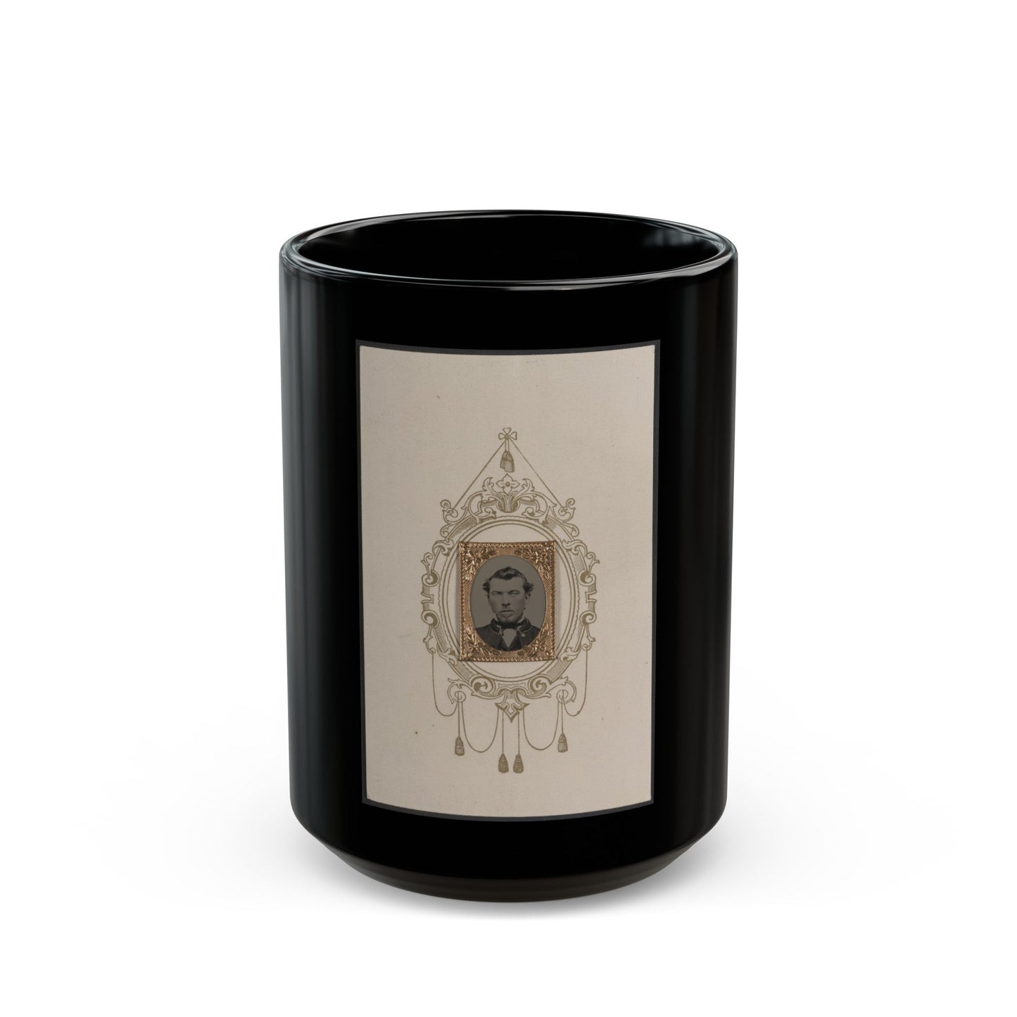 Unidentified Man 004 (U.S. Civil War) Black Coffee Mug-15oz-The Sticker Space