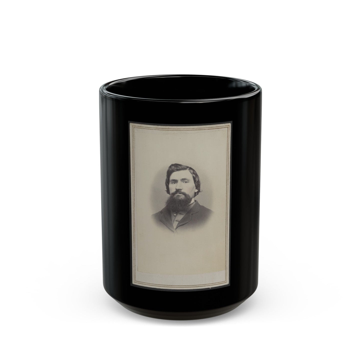 Unidentified Man 005 (U.S. Civil War) Black Coffee Mug-15oz-The Sticker Space