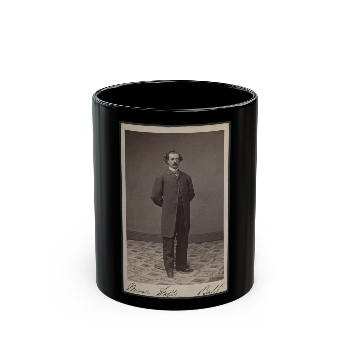 Unidentified Man 008 (U.S. Civil War) Black Coffee Mug-11oz-The Sticker Space