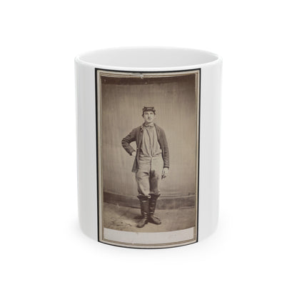 Unidentified Man In Tall Boots (U.S. Civil War) White Coffee Mug-11oz-The Sticker Space