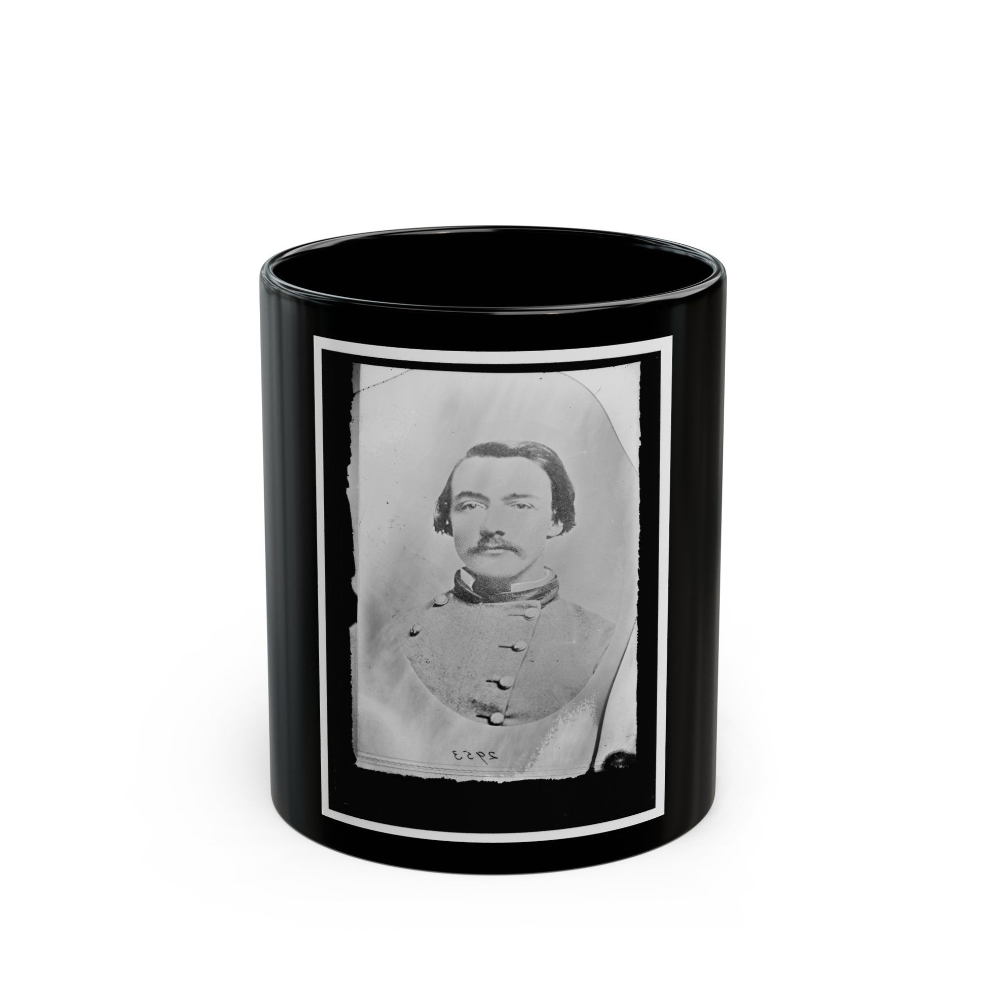 Unidentified Man In Uniform (U.S. Civil War) Black Coffee Mug-11oz-The Sticker Space