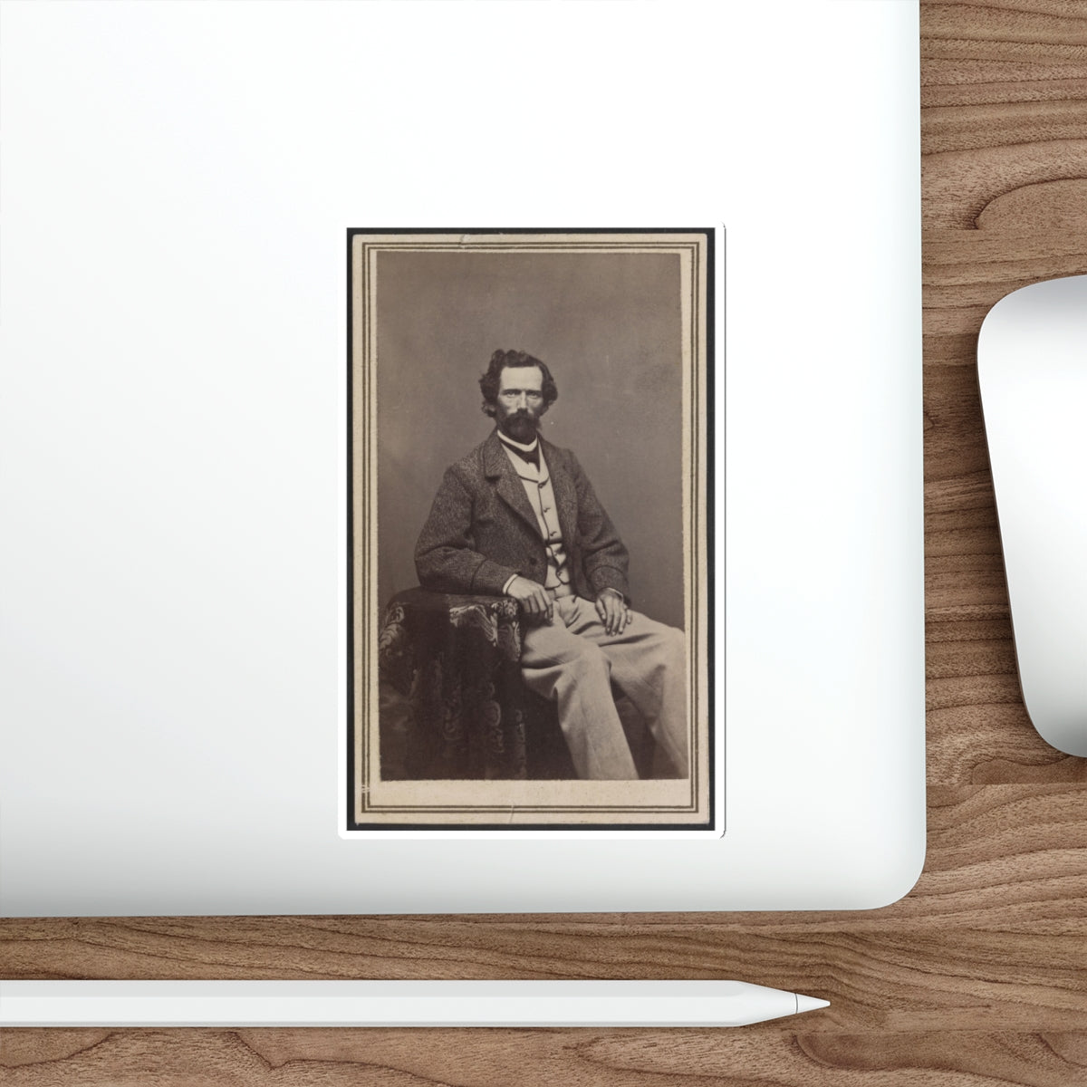 Unidentified Man Seated At Table (U.S. Civil War) STICKER Vinyl Die-Cut Decal-The Sticker Space