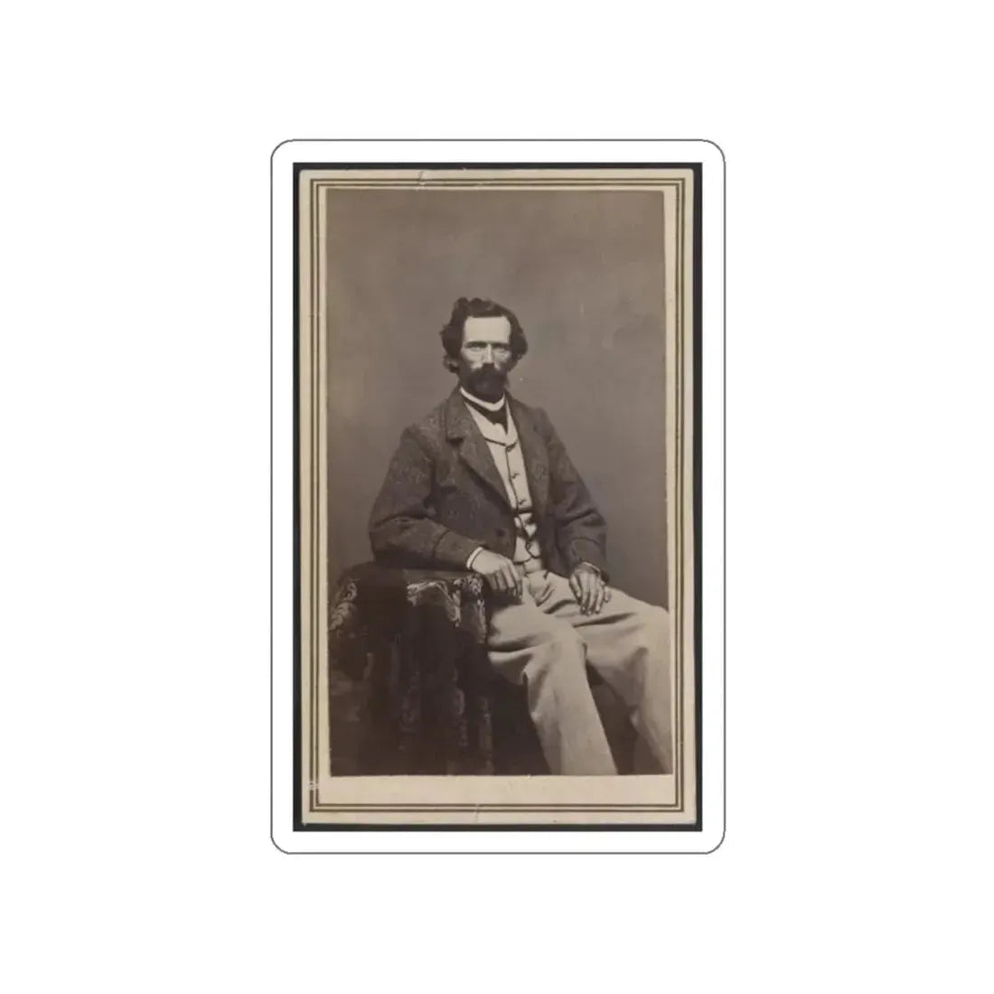 Unidentified Man Seated At Table (U.S. Civil War) STICKER Vinyl Die-Cut Decal White Die-Cut 2 Inch - The Sticker Space