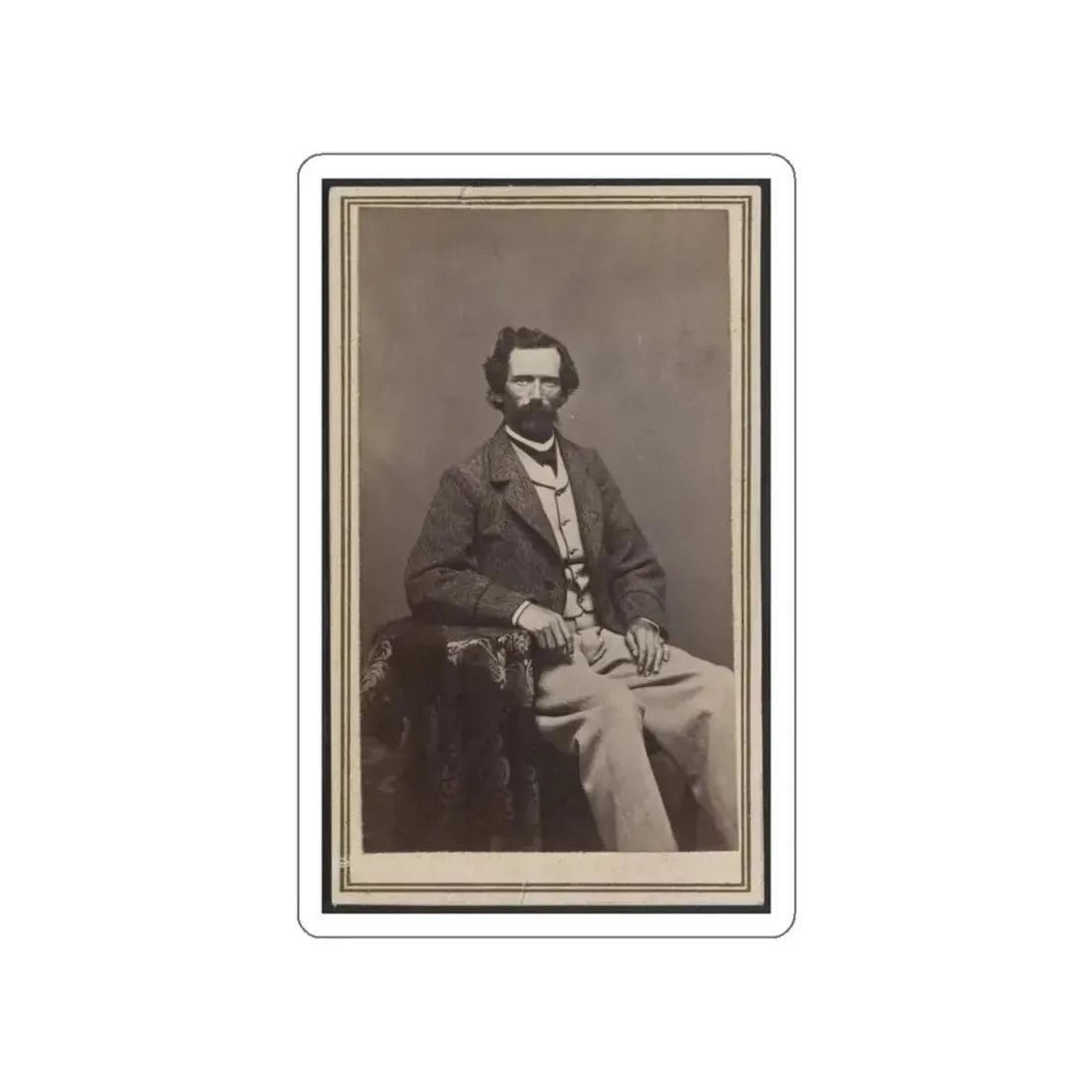 Unidentified Man Seated At Table (U.S. Civil War) STICKER Vinyl Die-Cut Decal White Die-Cut 6 Inch - The Sticker Space