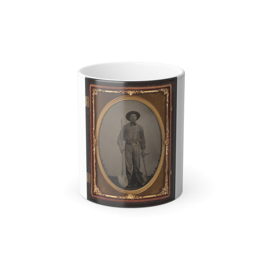 Unidentified Man With Gold Mining Equipment and Wearing a U.S. Beltplate (U.S. Civil War) Color Morphing Mug 11oz-11oz-The Sticker Space