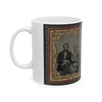 Unidentified Man, Woman, And Child And Unidentified Soldier With Musket And Woman (U.S. Civil War) White Coffee Mug-The Sticker Space