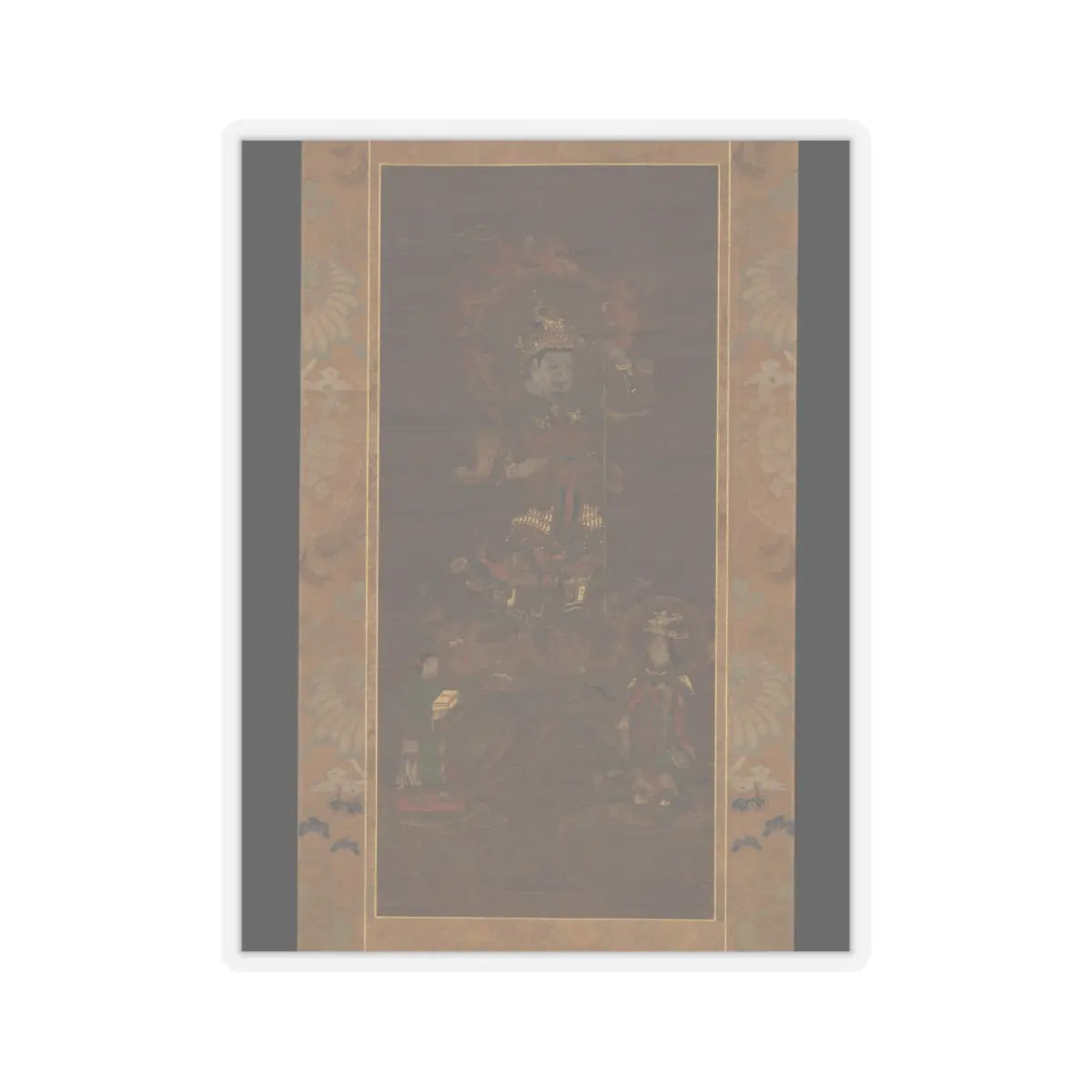 Unidentified - Mount Kurama Mandala- Bishamonten Triad - 15th–16th century v1 - STICKER Vinyl Kiss-Cut Decal