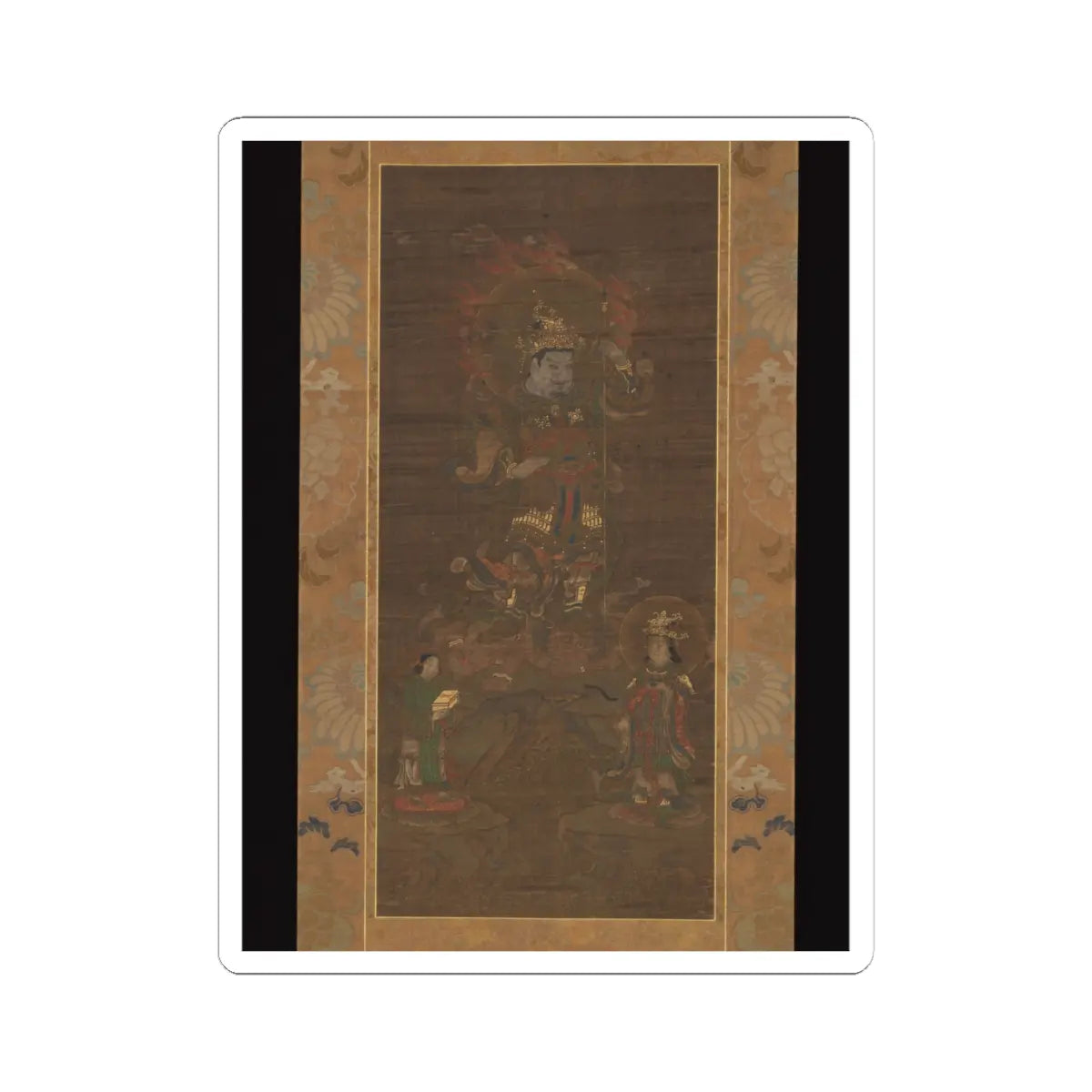 Unidentified - Mount Kurama Mandala- Bishamonten Triad - 15th–16th century v1 - STICKER Vinyl Kiss-Cut Decal