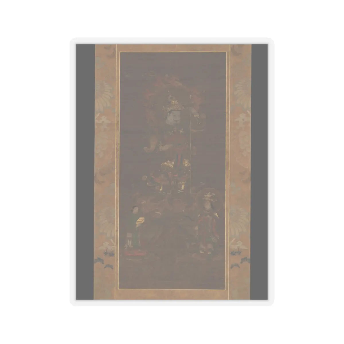 Unidentified - Mount Kurama Mandala- Bishamonten Triad - 15th–16th century v1 - STICKER Vinyl Kiss-Cut Decal