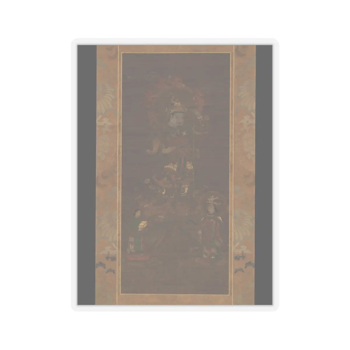 Unidentified - Mount Kurama Mandala- Bishamonten Triad - 15th–16th century v1 - STICKER Vinyl Kiss-Cut Decal