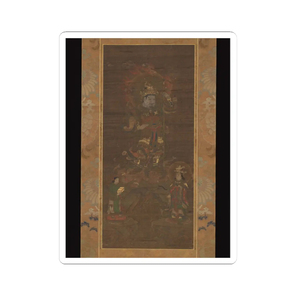 Unidentified - Mount Kurama Mandala- Bishamonten Triad - 15th–16th century v1 - STICKER Vinyl Kiss-Cut Decal