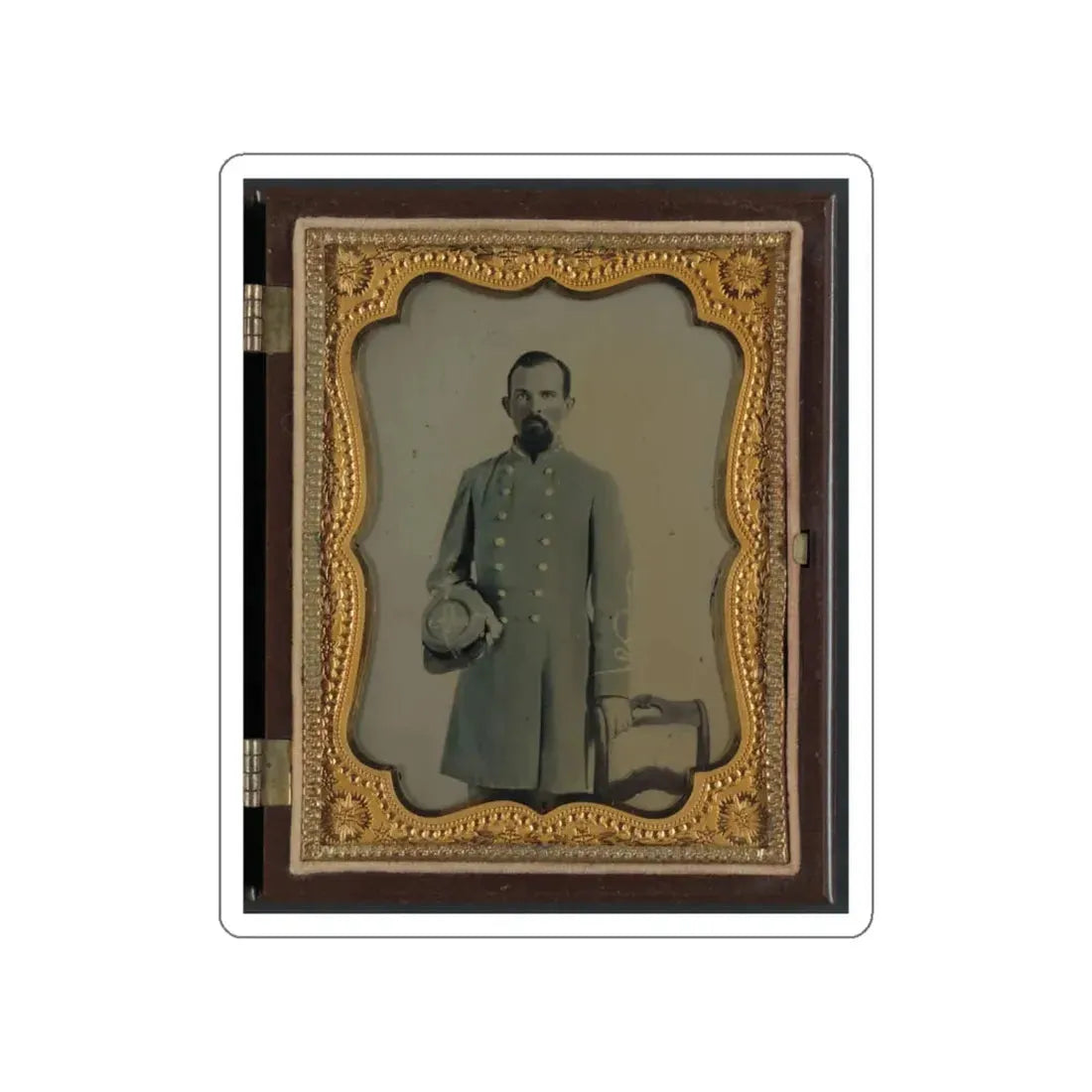 Unidentified Officer In Confederate Lieutenant's Uniform With Kepi (U.S. Civil War) STICKER Vinyl Die-Cut Decal - The Sticker Space