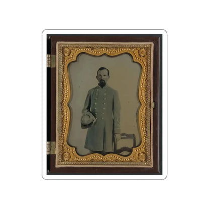 Unidentified Officer In Confederate Lieutenant's Uniform With Kepi (U.S. Civil War) STICKER Vinyl Die-Cut Decal White Die-Cut 2 Inch - The Sticker Space