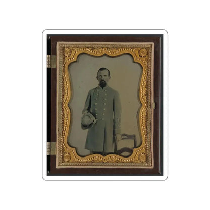 Unidentified Officer In Confederate Lieutenant's Uniform With Kepi (U.S. Civil War) STICKER Vinyl Die-Cut Decal White Die-Cut 3 Inch - The Sticker Space