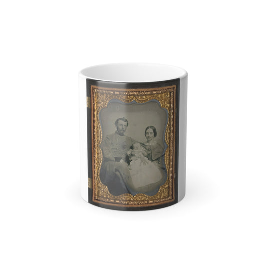 Unidentified Officer in Confederate Uniform With Wife and Baby (U.S. Civil War) Color Morphing Mug 11oz-11oz-The Sticker Space