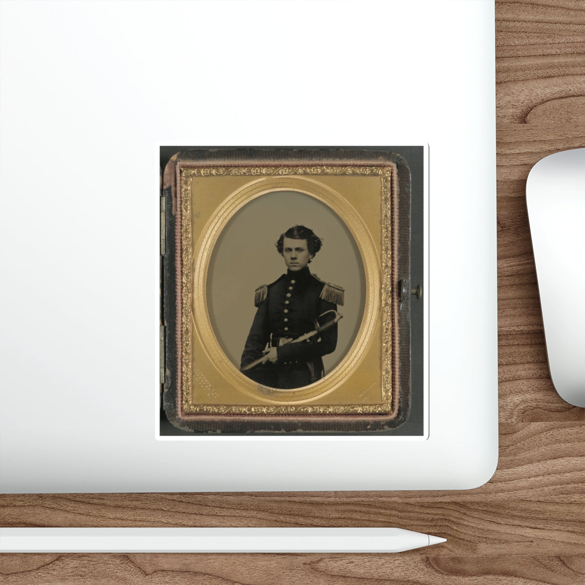 Unidentified Officer In Union Uniform With Sword (U.S. Civil War) STICKER Vinyl Die-Cut Decal-The Sticker Space