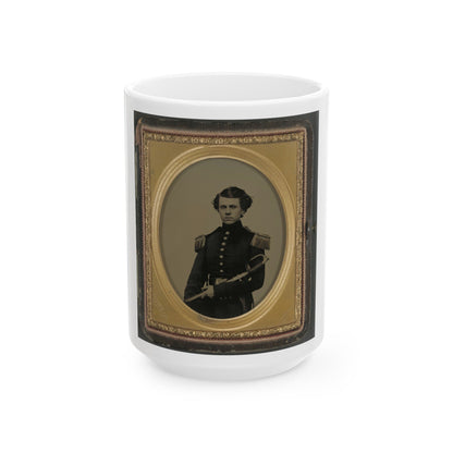 Unidentified Officer In Union Uniform With Sword (U.S. Civil War) White Coffee Mug-15oz-The Sticker Space