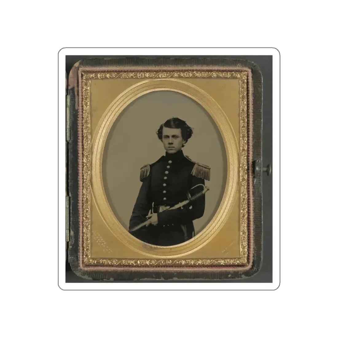 Unidentified Officer In Union Uniform With Sword (U.S. Civil War) STICKER Vinyl Die-Cut Decal White Die-Cut 6 Inch - The Sticker Space