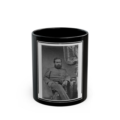 Unidentified Officer, Three-Quarter Length Portrait, Seated, With Left Hand On Sword, Facing Right (U.S. Civil War) Black Coffee Mug-11oz-The Sticker Space