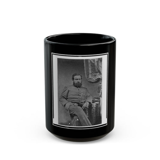 Unidentified Officer, Three-Quarter Length Portrait, Seated, With Left Hand On Sword, Facing Right (U.S. Civil War) Black Coffee Mug-15oz-The Sticker Space