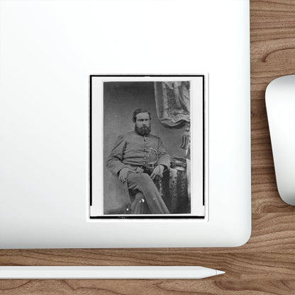 Unidentified Officer, Three-Quarter Length Portrait, Seated, With Left Hand On Sword, Facing Right (U.S. Civil War) STICKER Vinyl Die-Cut Decal-The Sticker Space