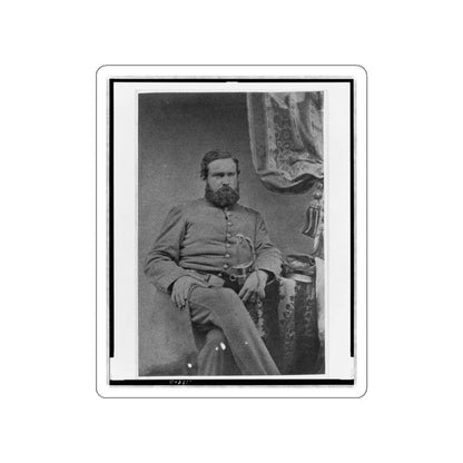 Unidentified Officer, Three-Quarter Length Portrait, Seated, With Left Hand On Sword, Facing Right (U.S. Civil War) STICKER Vinyl Die-Cut Decal-White-The Sticker Space