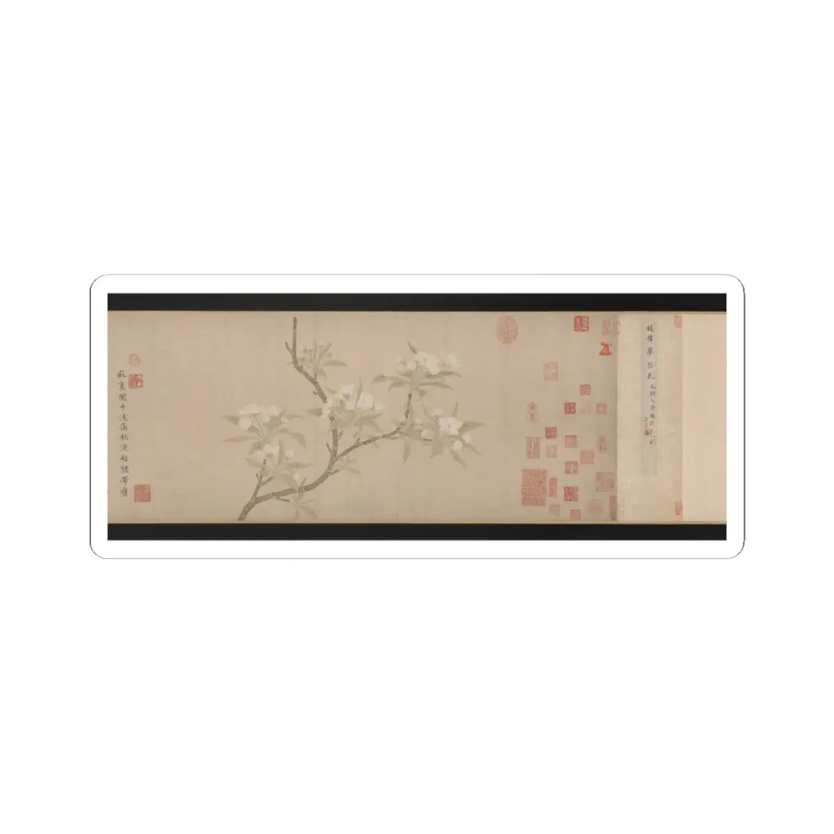 Unidentified - Pear Blossoms - ca. 1280 v5 - STICKER Vinyl Kiss-Cut Decal