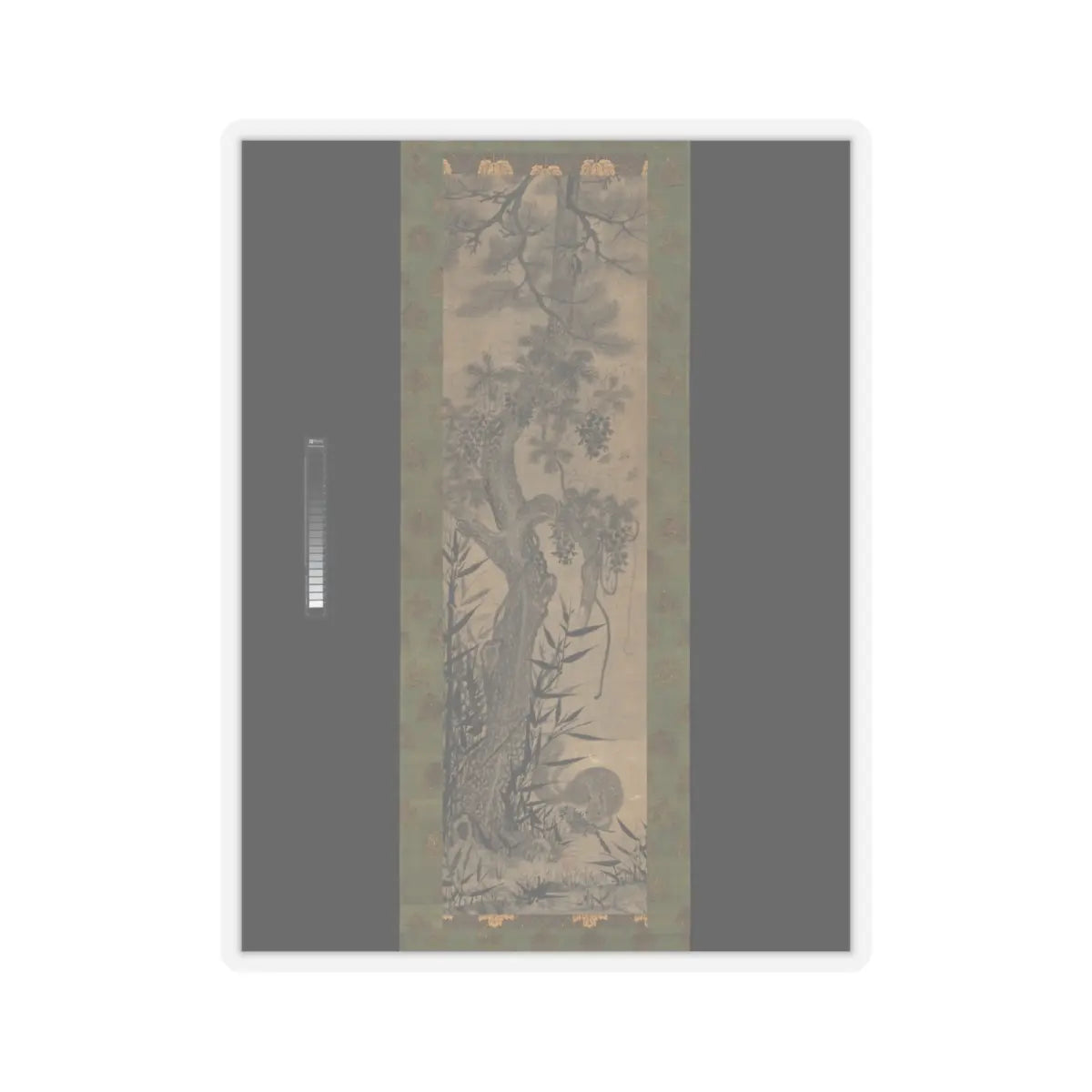 Unidentified - Pine, Bamboo, Grape, and Squirrel - 18th–19th century v1 - STICKER Vinyl Kiss-Cut Decal