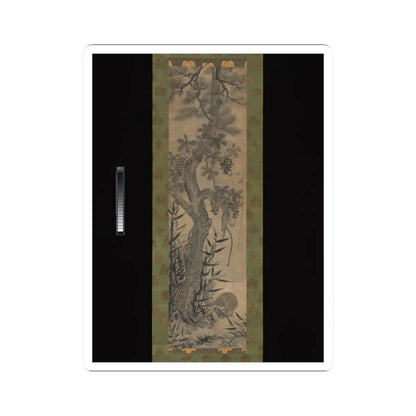 Unidentified - Pine, Bamboo, Grape, and Squirrel - 18th–19th century v1 - STICKER Vinyl Kiss-Cut Decal