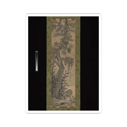 Unidentified - Pine, Bamboo, Grape, and Squirrel - 18th–19th century v1 - STICKER Vinyl Kiss-Cut Decal
