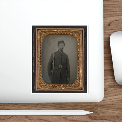 Unidentified Private In Confederate Uniform And Georgia Frame Buckle With Bayoneted Musket (U.S. Civil War) STICKER Vinyl Die-Cut Decal-The Sticker Space