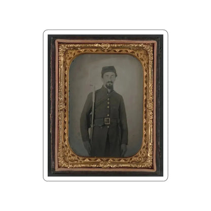 Unidentified Private In Confederate Uniform And Georgia Frame Buckle With Bayoneted Musket (U.S. Civil War) STICKER Vinyl Die-Cut Decal - The Sticker Space