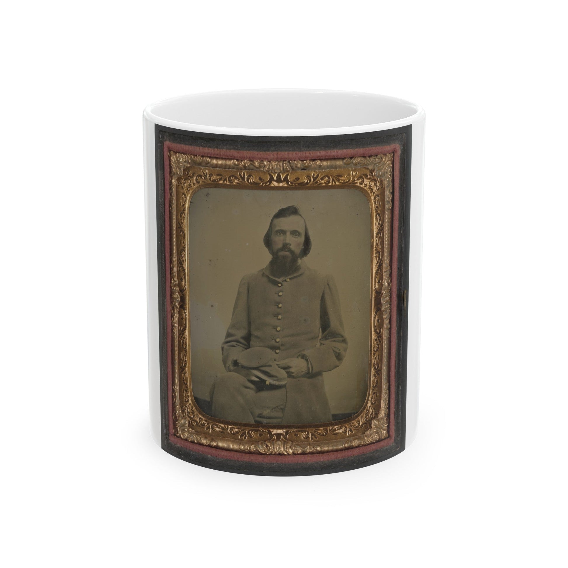 Unidentified Private In Confederate Uniform (U.S. Civil War) White Coffee Mug-11oz-The Sticker Space