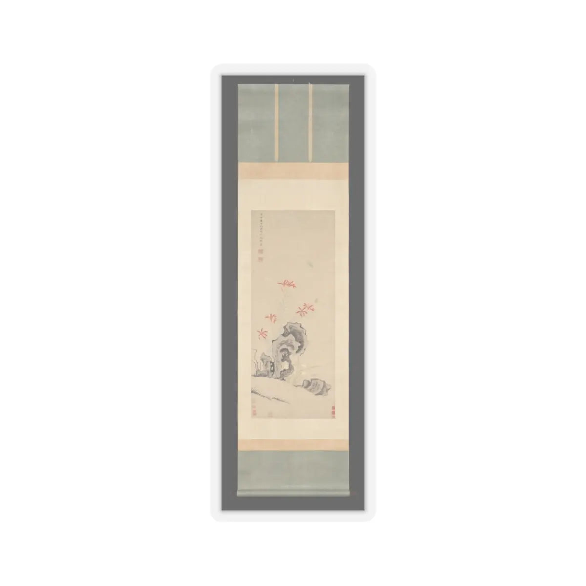 Unidentified - Rock, Tiger Lily and Orchid - dated 1627 v2 - STICKER Vinyl Kiss-Cut Decal