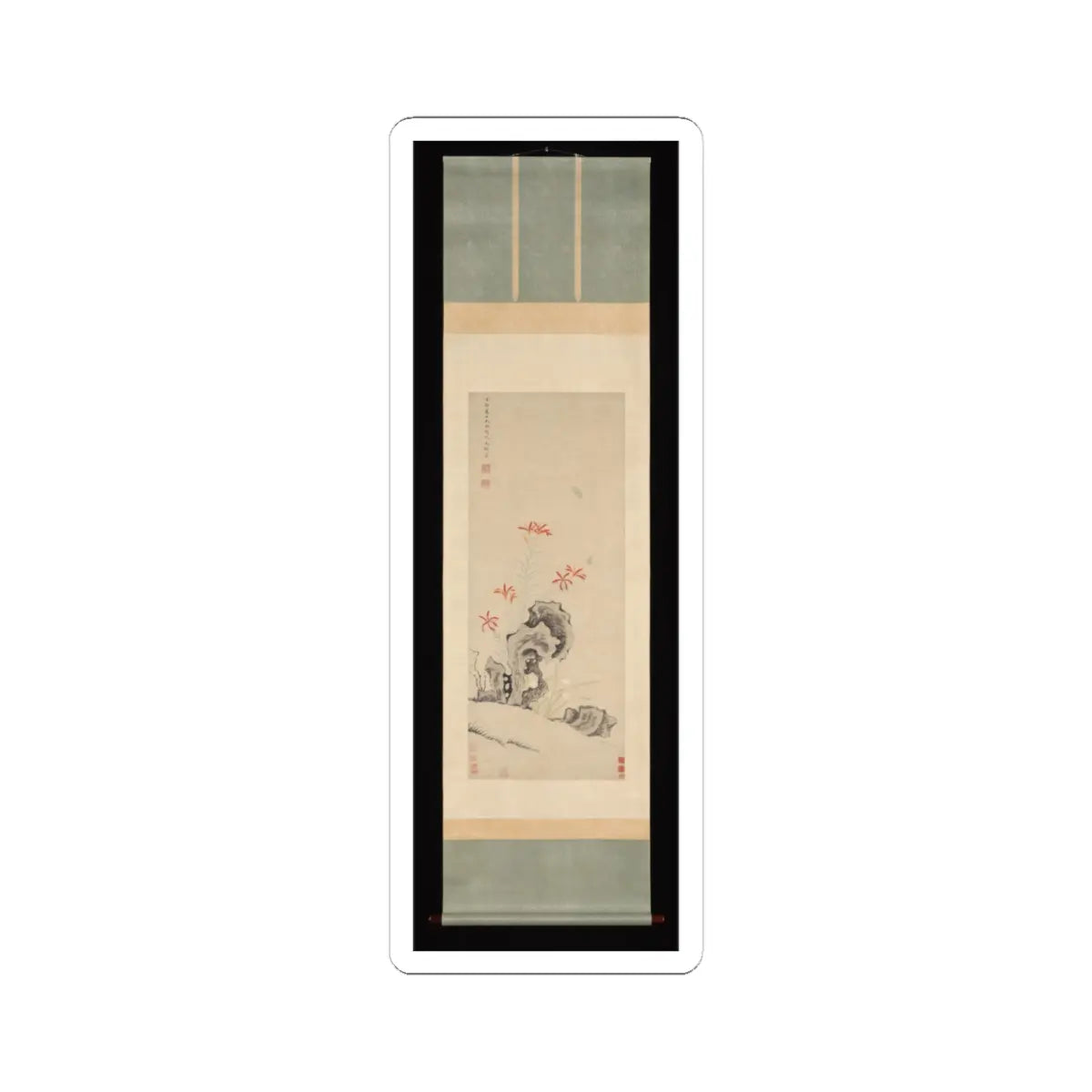 Unidentified - Rock, Tiger Lily and Orchid - dated 1627 v2 - STICKER Vinyl Kiss-Cut Decal