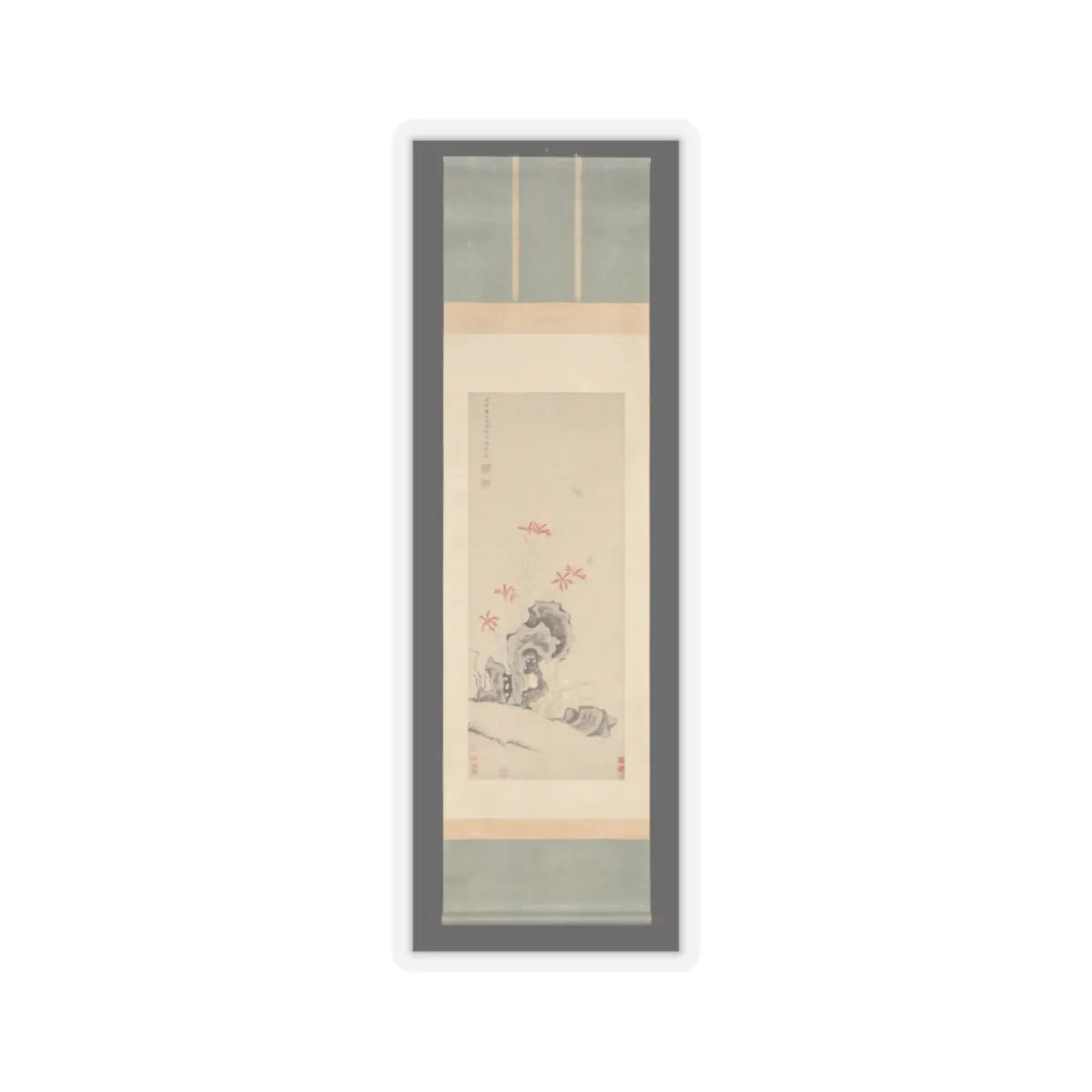 Unidentified - Rock, Tiger Lily and Orchid - dated 1627 v2 - STICKER Vinyl Kiss-Cut Decal