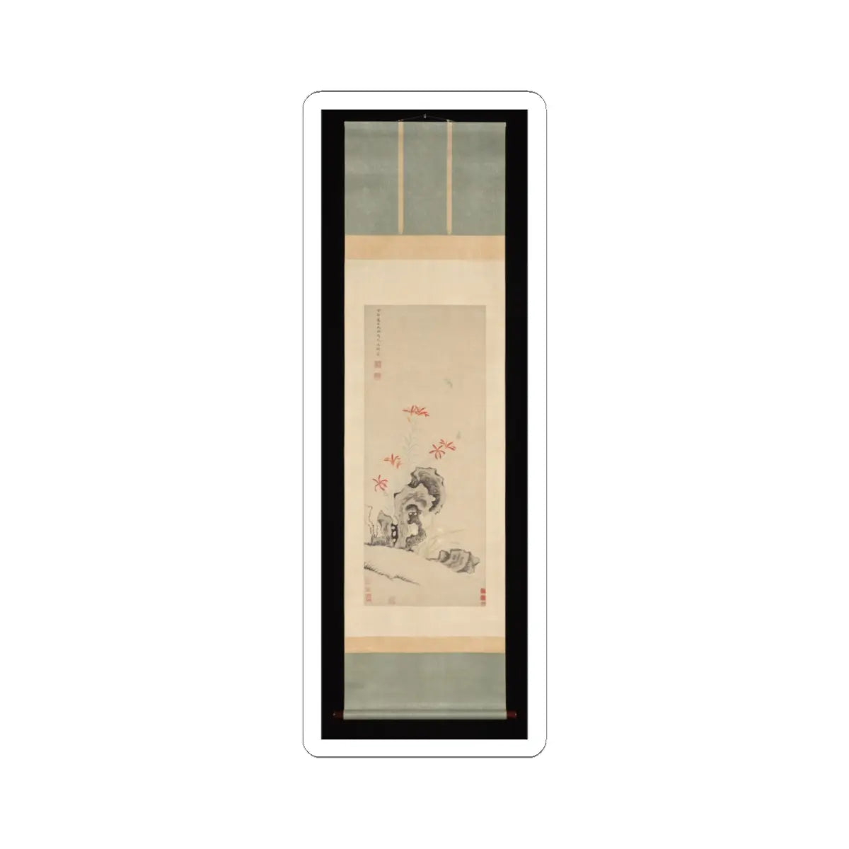 Unidentified - Rock, Tiger Lily and Orchid - dated 1627 v2 - STICKER Vinyl Kiss-Cut Decal