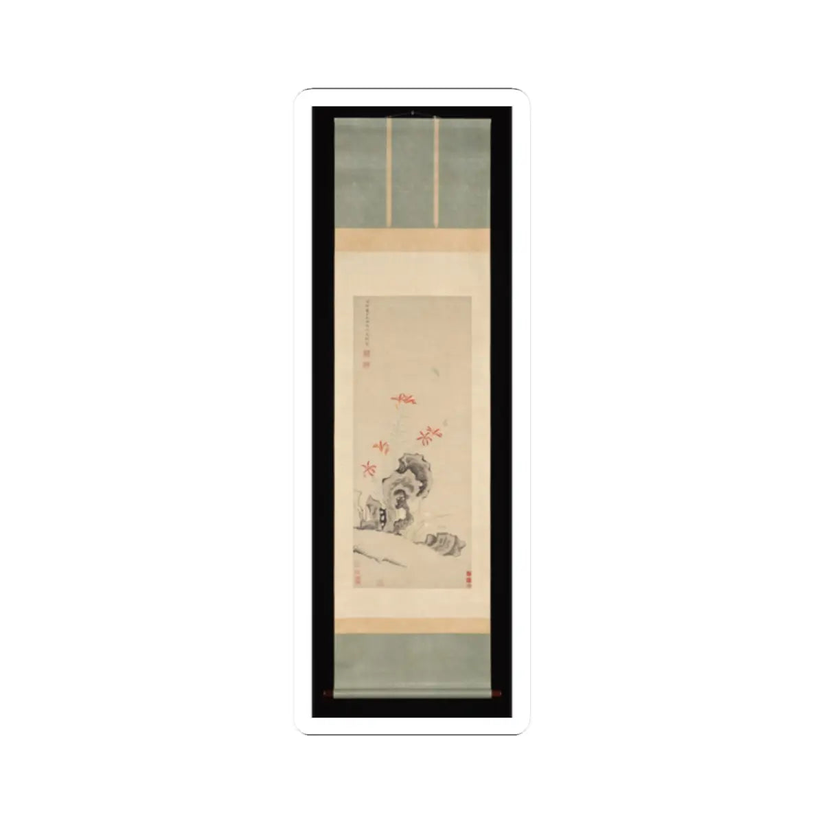 Unidentified - Rock, Tiger Lily and Orchid - dated 1627 v2 - STICKER Vinyl Kiss-Cut Decal