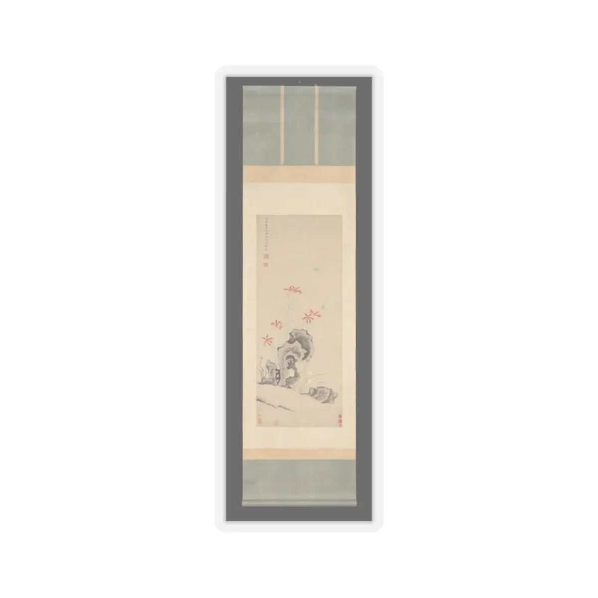 Unidentified - Rock, Tiger Lily and Orchid - dated 1627 v2 - STICKER Vinyl Kiss-Cut Decal