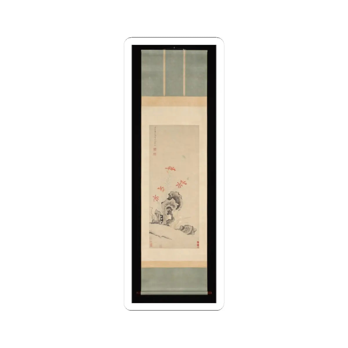 Unidentified - Rock, Tiger Lily and Orchid - dated 1627 v2 - STICKER Vinyl Kiss-Cut Decal