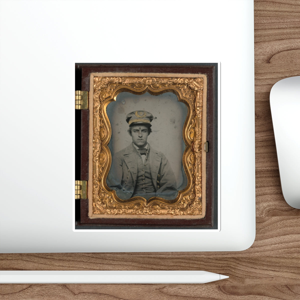 Unidentified Sailor In Confederate Naval Officer's Uniform (U.S. Civil War) STICKER Vinyl Die-Cut Decal-The Sticker Space